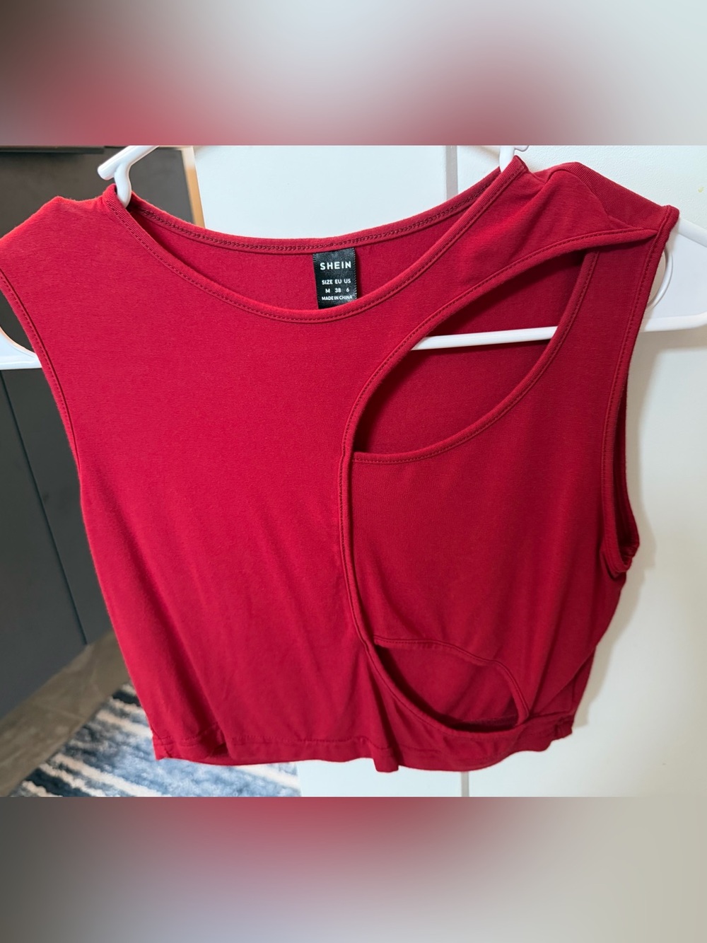 SHEIN Red Cutout Women’s crop top